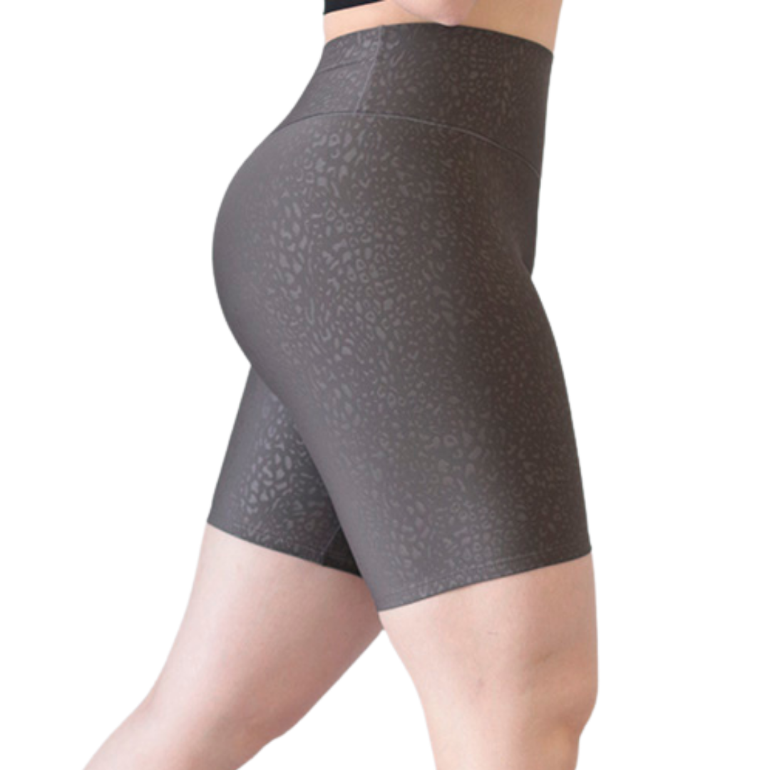 Biker Deportivos para Mujer Fitness: Efecto Push Up, Cintura Alta, Textil Lycra Transpirable con Relieves Print, Color Gris | Adriana Olimpo
