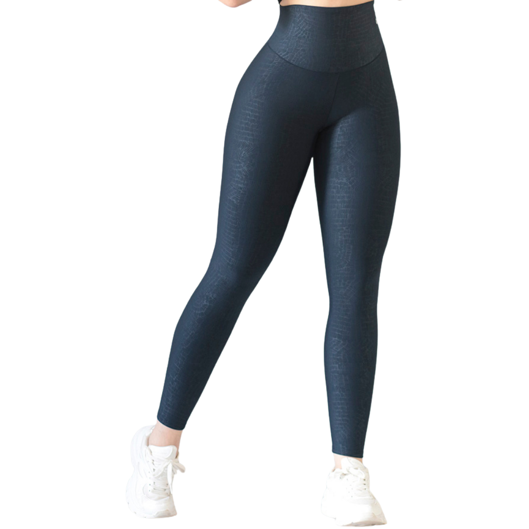 🔹 Leggings básico | Supplex Stretch, Relieves – azul medianoche