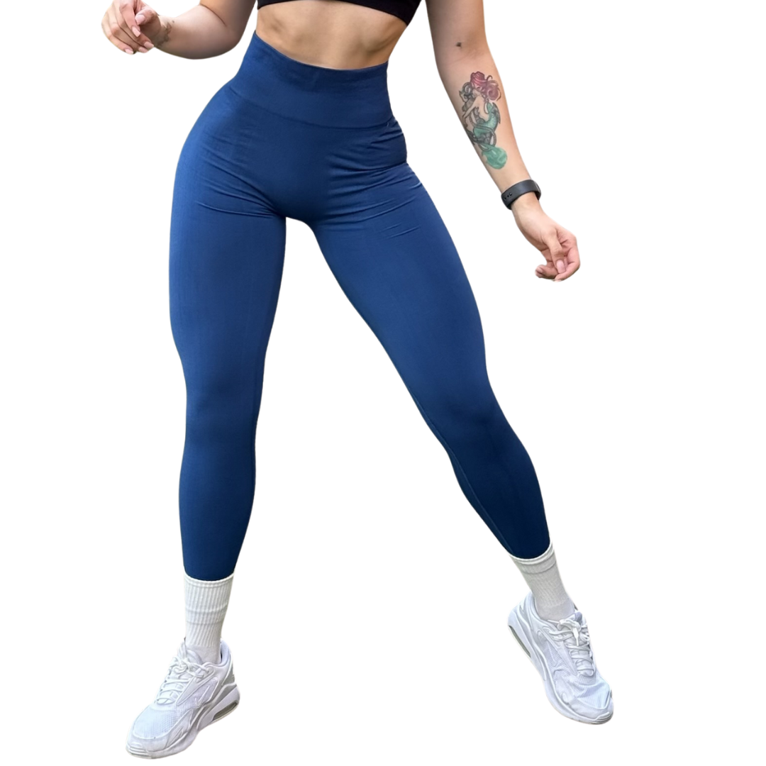 🔸 Leggings Burbuja + Push Up | Seamless Compresión - twilight blue