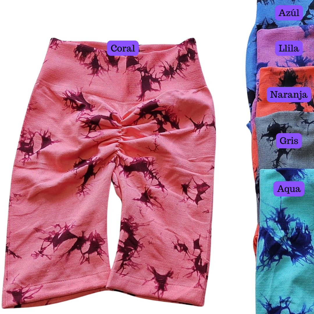 Short Bikers Deportivos para Mujer Fitness: Efecto Push Up, Cintura Alta, Textil Lycra Transpirable Acabado Scrunch | Adriana Olimpo
