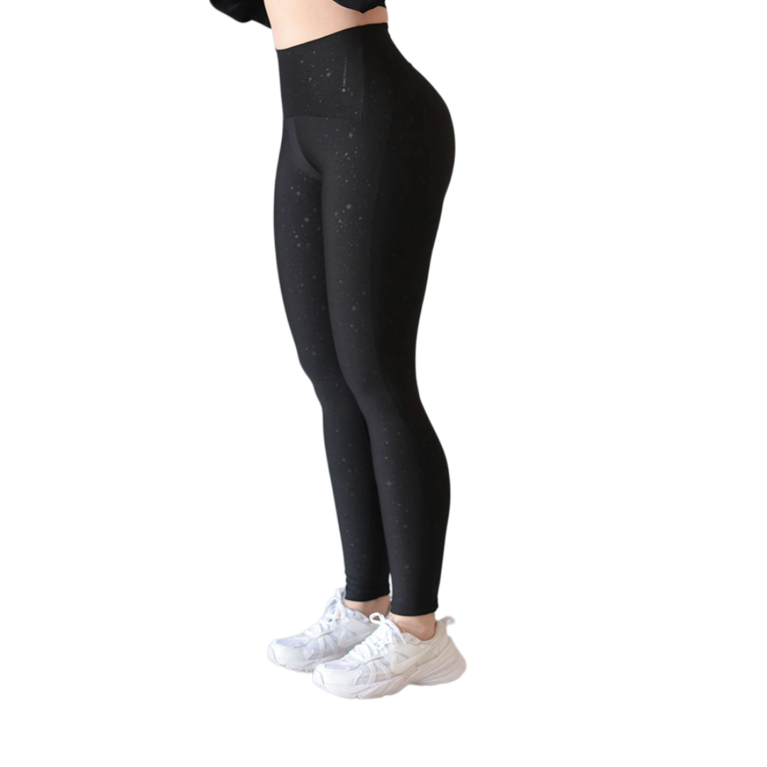 Leggings push up | Supplex Stretch, Relieves Estrellas – Negra