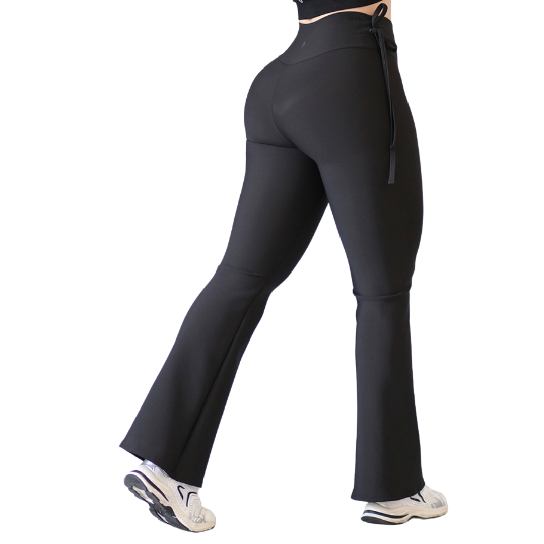 Leggings Deportivos para Mujer Fitness: Efecto Básico, Cintura Alta, Textil Lycra Transpirable con Acabado Liso, Color Negro Profundo | Adriana Olimpo
