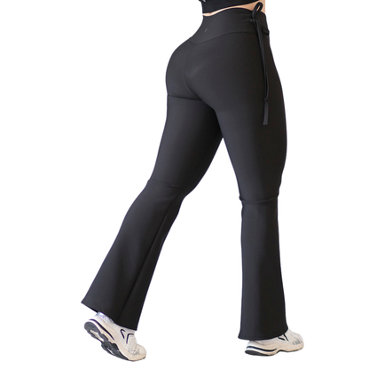 Leggings Deportivos para Mujer Fitness: Efecto Básico, Cintura Alta, Textil Lycra Transpirable con Acabado Liso, Color Negro Profundo | Adriana Olimpo