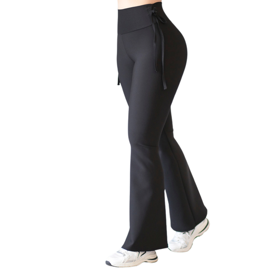Leggings Deportivos para Mujer Fitness: Efecto Básico, Cintura Alta, Textil Lycra Transpirable con Acabado Liso, Color Negro Profundo | Adriana Olimpo