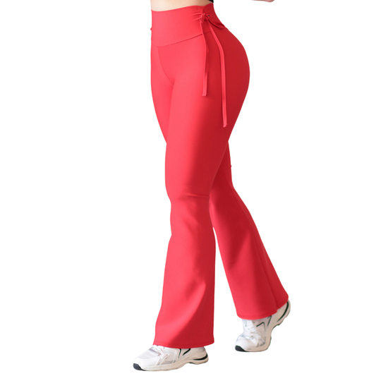Leggings Deportivos para Mujer Fitness: Efecto Básico, Cintura Alta, Textil Lycra Transpirable con Acabado Liso, Color Rojo Profundo | Adriana Olimpo