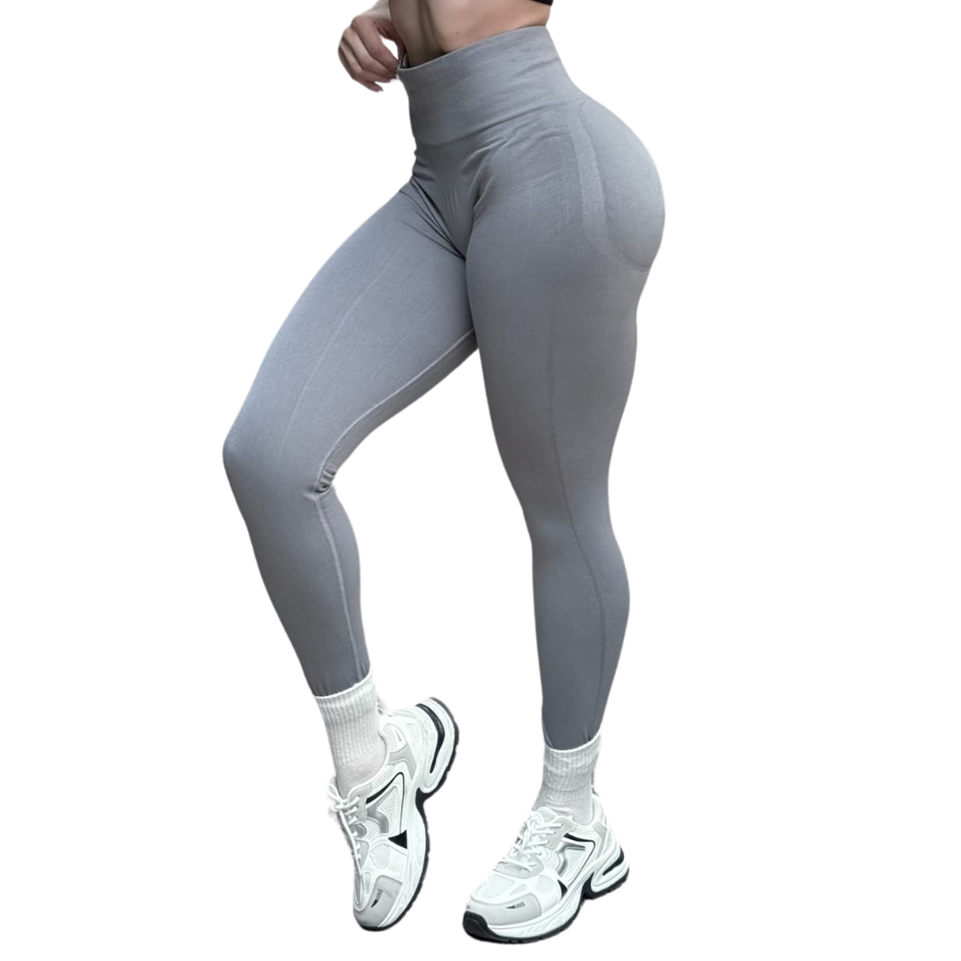 Leggings Burbuja + Push Up | Seamless Compresión - gris plata
