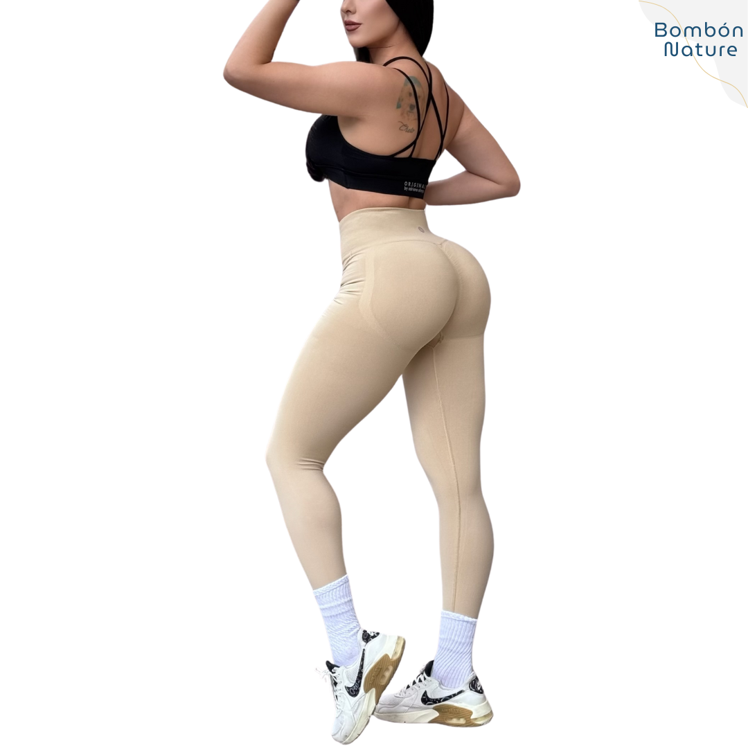 Leggings Deportivos para Mujer Fitness: Seamless Efecto Push Up, Cintura Alta, Textil Tejido Liso Suave Transpirable, Varios Colores  | Adriana Olimpo