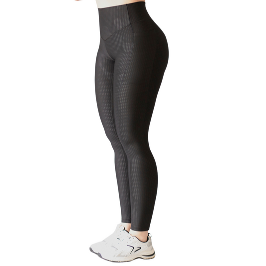 Leggings Deportivos para Mujer Fitness: Efecto Básico, Cintura Alta, Con Bolsillos Laterales, Textil Lycra Transpirable Acabado Liso Army,  Color Negro | Adriana Olimpo