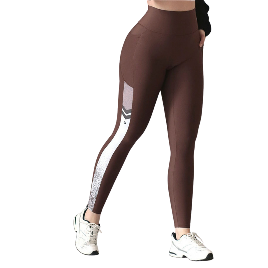 Leggings básico con bolsillos | Supplex Stretch, Liso – Cafe