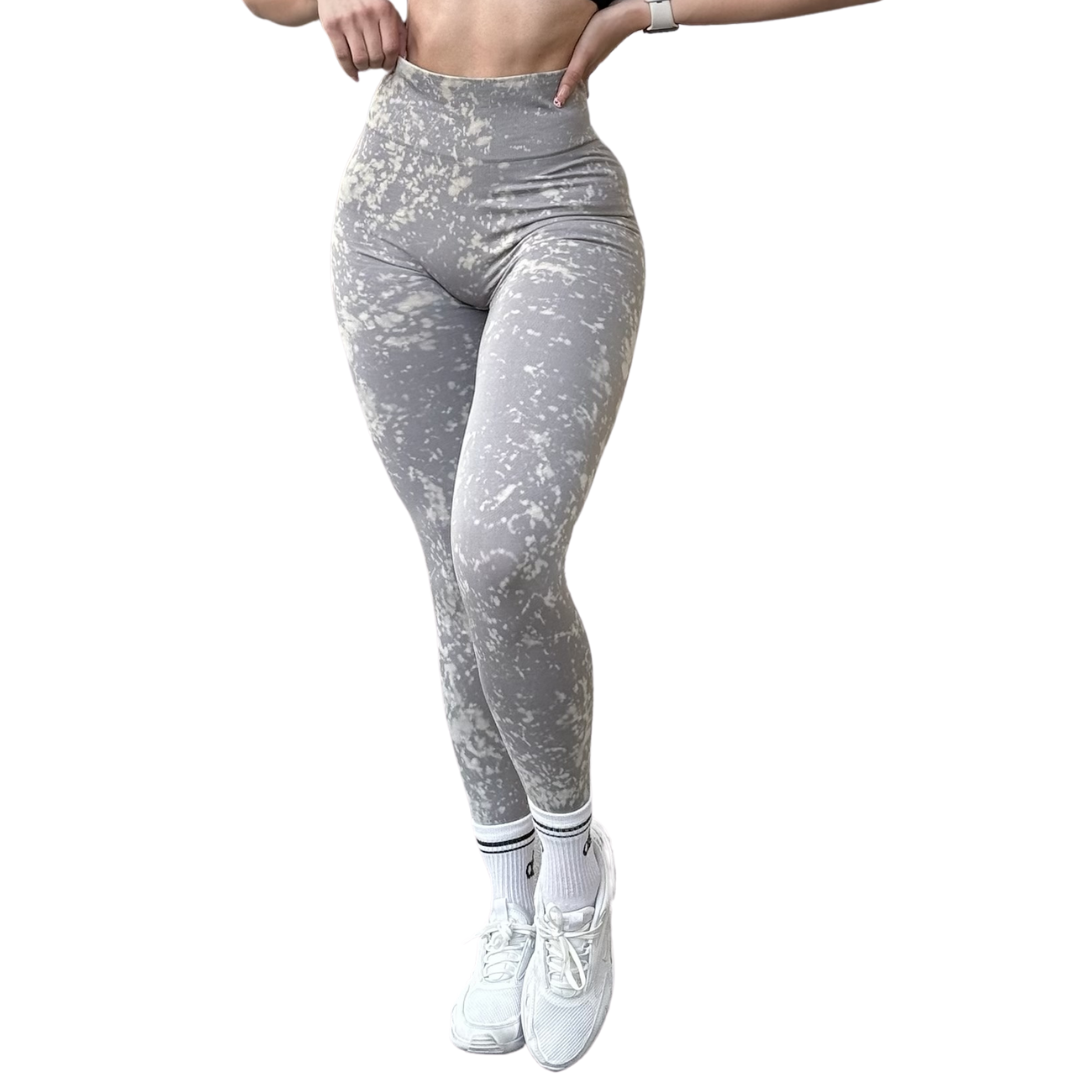 Leggings Burbuja + Push Up | Seamless Compresión – Gris Moteado