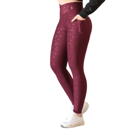 Leggings básico con bolsillos | Supplex Stretch, Relieves Leopardo - Tinta