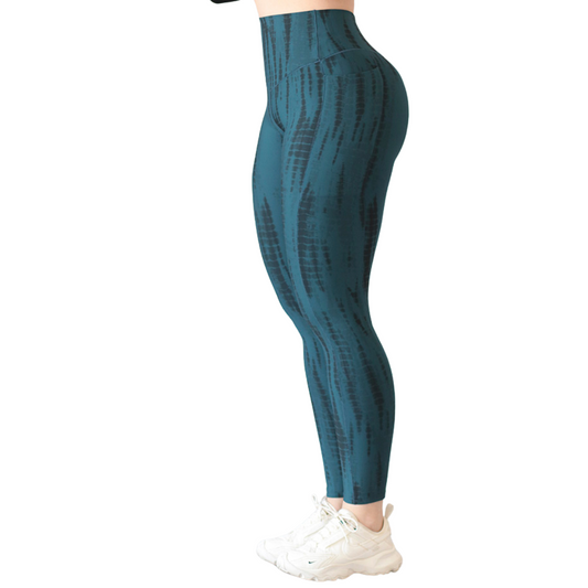 Leggings Deportivos para Mujer Fitness: Efecto Básico, Cintura Alta, Con Bolsillos Laterales, Textil Lycra Transpirable con Acabado Liso Madera, Color Verde | Adriana Olimpo