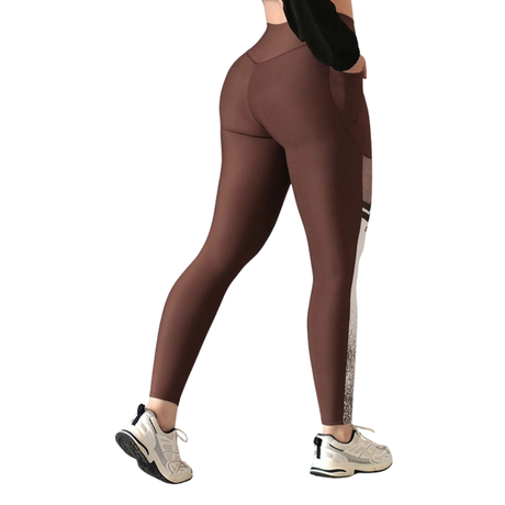 Leggings básico con bolsillos | Supplex Stretch, Liso – Cafe