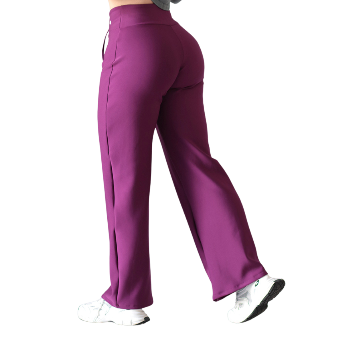 Pans Deportivos para Mujer Fitness: Efecto Básico, Cintura Alta, Textil Lycra Transpirable con Acabado Liso, Color Fucsia | Adriana Olimpo