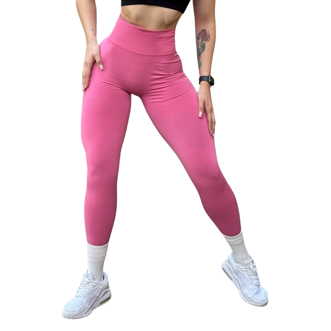Leggings Burbuja + Push Up | Seamless Compresión - rosa chicle