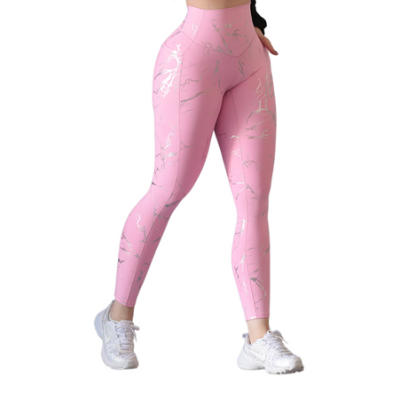 Leggings básico con bolsillos | Supplex Stretch, Destellos Beta – Rosa Baby