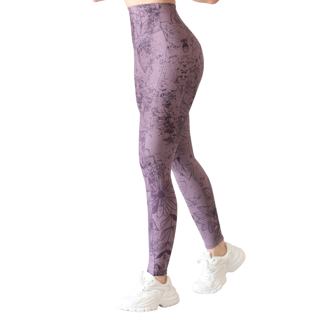 Leggings deportivos supplex para mujer, efecto básico con cintura alta, bolsillos laterales y textil lycra transpirable con acabado liso. Color  oalo de rosa | Adriana Olimpo