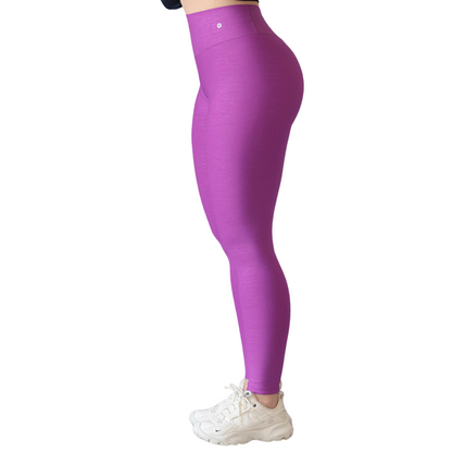Leggings Deportivos para Mujer Fitness:  Efecto Push Up, Cintura Alta, Textil Lycra Transpirable con Relieves Craquelado, Color Fucsia | Adriana Olimpo