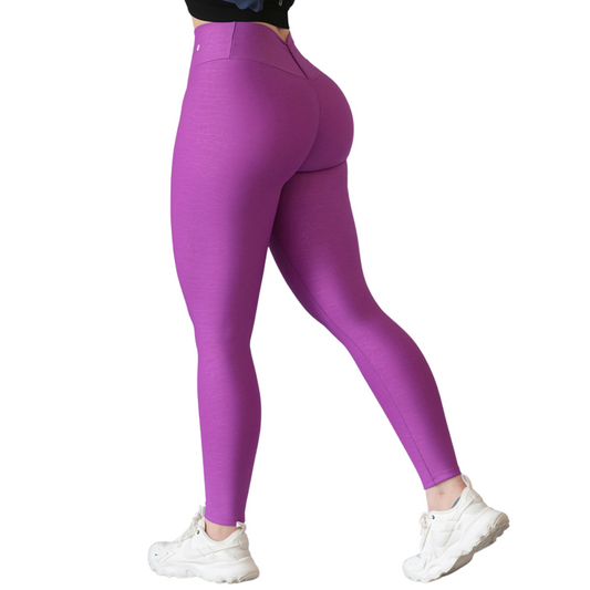 Leggings Deportivos para Mujer Fitness:  Efecto Push Up, Cintura Alta, Textil Lycra Transpirable con Relieves Craquelado, Color Fucsia | Adriana Olimpo