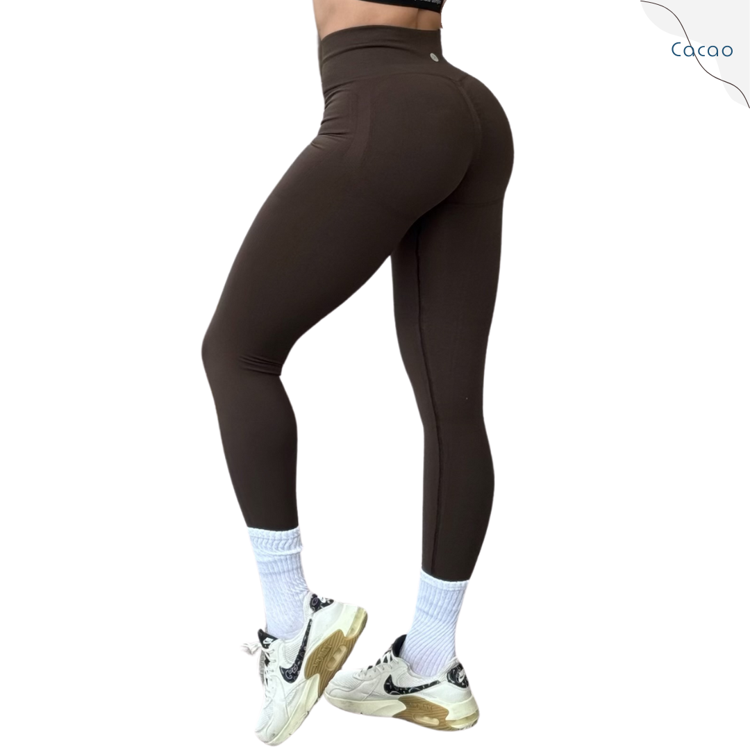 Leggings Deportivos para Mujer Fitness: Seamless Efecto Push Up, Cintura Alta, Textil Tejido Liso Suave Transpirable, Varios Colores  | Adriana Olimpo