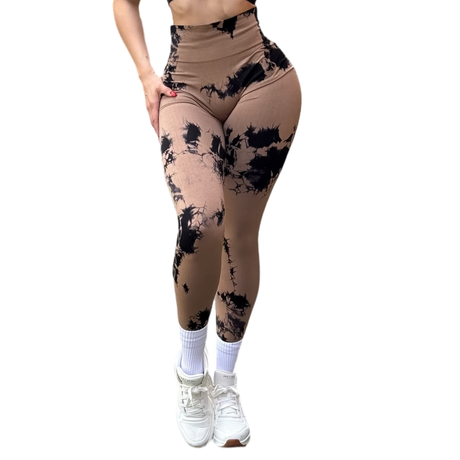 Leggings Burbuja + Push Up | Seamless Compresión - Tie Day Moka