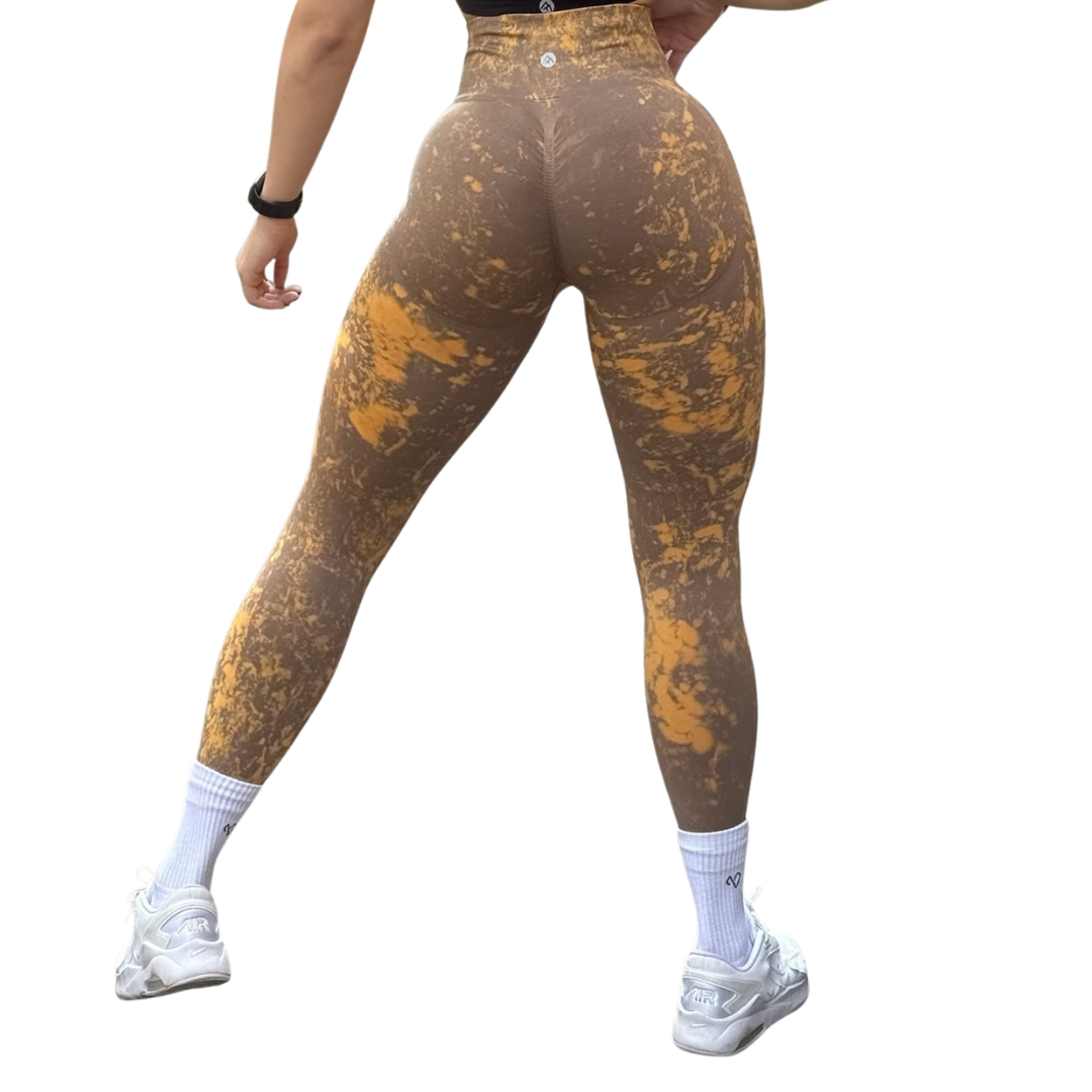 Leggings Burbuja + Push Up | Seamless Compresión - Moka Deslavado