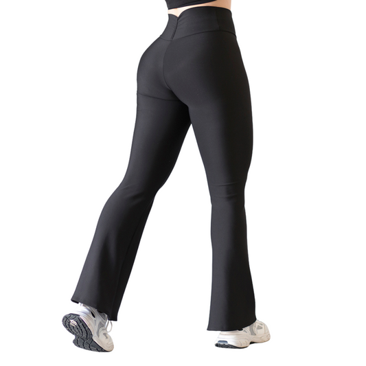 Leggings Deportivos para Mujer Fitness: Efecto Básico, Cintura Alta, Textil Lycra Transpirable con Acabado Liso, Color Negro | Adriana Olimpo
