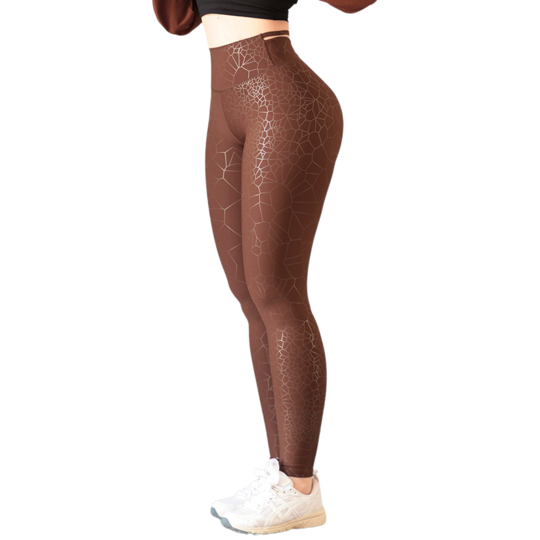 Leggings push up | Supplex Stretch, Destellos Voro – Café
