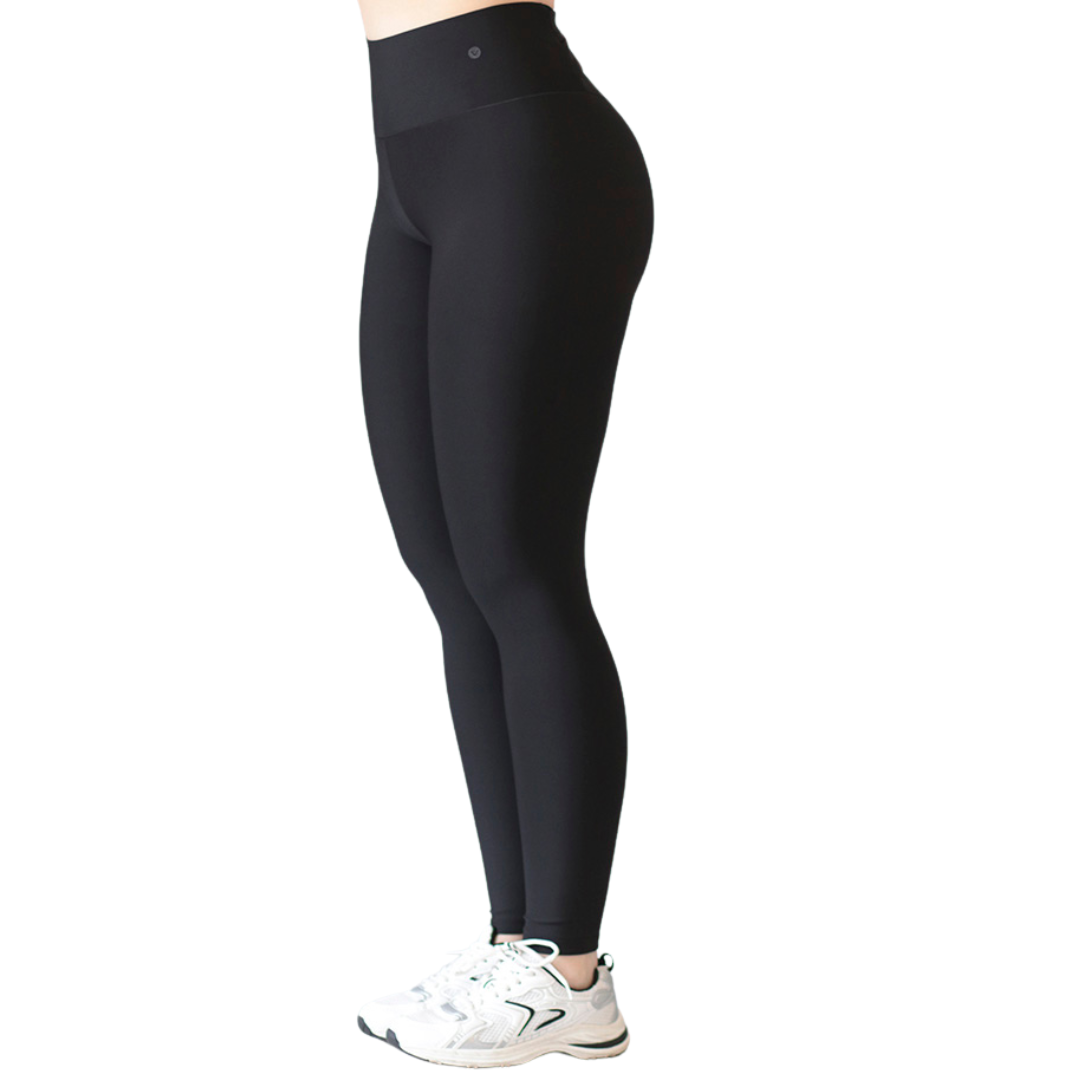 Leggings Deportivos para Mujer Fitness: Efecto Push Up, Cintura Alta, Textil Lycra Transpirable con Acabado Liso, Color Negro | Adriana Olimpo