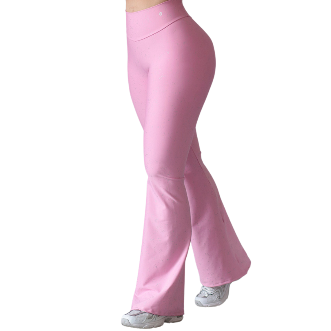 Leggings Deportivos para Mujer Fitness:  Efecto Push Up, Cintura Alta, Textil Lycra Transpirable con Destellos Reflectantes✨ y Relieves Splash, Color Rosa | Adriana Olimpo
