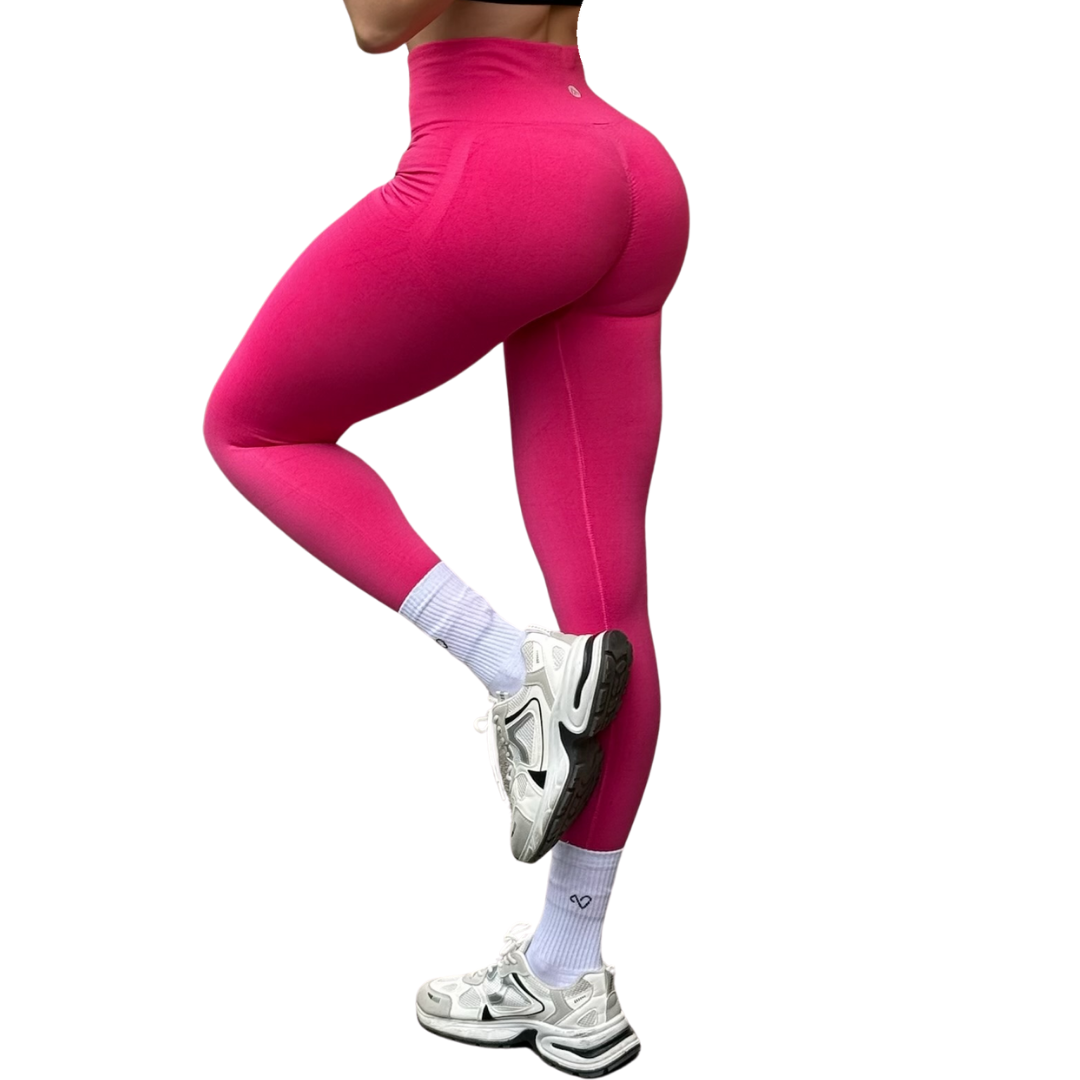 🔸 Leggings Burbuja + Push Up | Seamless Compresión – rosa barbie