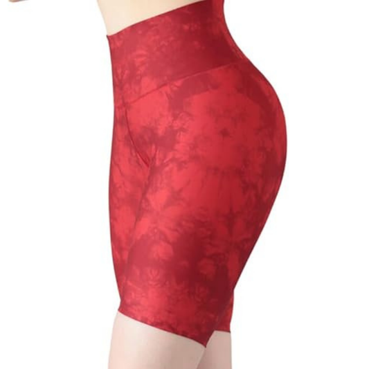 Short Biker Fitness: Efecto Básico, Cintura Alta, Textil Lycra Transpirable con Acabado Liso, Color Rojo | Adriana Olimpo
