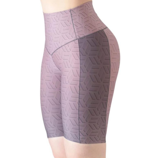 Short Biker Deportivos para Mujer Fitness: Efecto Básico, Cintura Alta, Textil Lycra Transpirable con Acabado Liso, Color Rubor | Adriana Olimpo