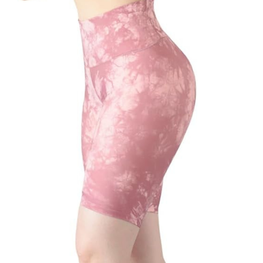 Short Biker Fitness: Efecto Básico, Cintura Alta, Textil Lycra Transpirable con Acabado Liso, Color Rosa de Palo | Adriana Olimpo