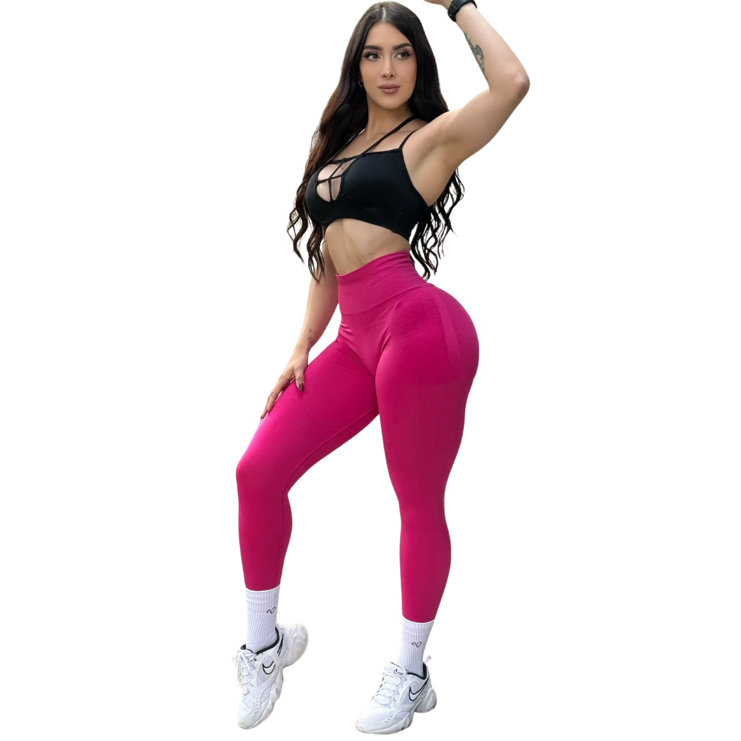 Leggings Burbuja + Push Up | Seamless Compresión - Rosa Eight