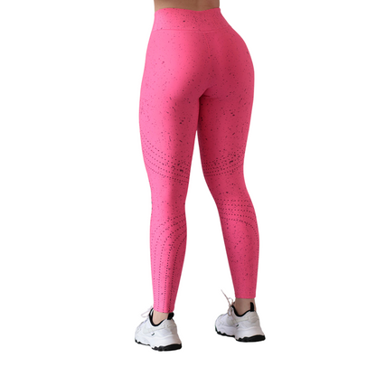 Leggings Deportivos para Mujer Fitness: Efecto Básico, Cintura Alta, Textil Lycra Transpirable con Acabado Liso Splash, Neón | Adriana Olimpo