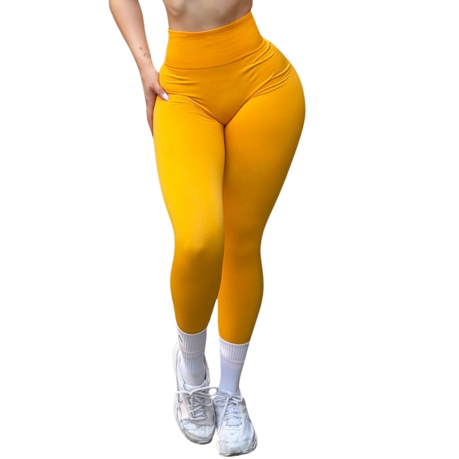 Leggings Burbuja + Push Up | Seamless Compresión - Canario