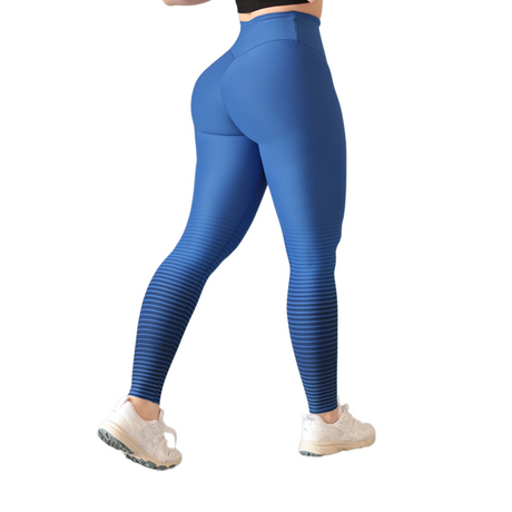 Leggings push up | Supplex Stretch, Liso Líneas Degradado – Azul