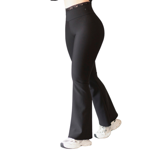 Leggings Deportivos para Mujer Fitness: Efecto Básico, Cintura Alta, Textil Lycra Transpirable con Acabado Liso, Color Negro | Adriana Olimpo