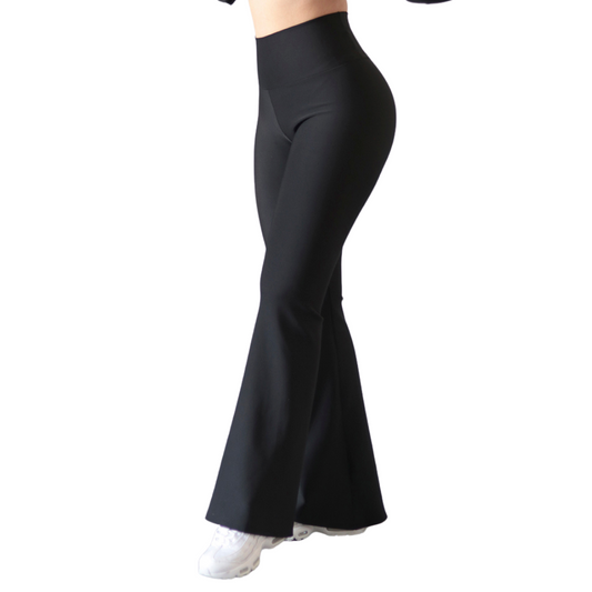 Leggings Deportivos para Mujer Fitness: Efecto Básico, Cintura Alta, Textil Lycra Transpirable con Acabado Liso, Color Negro | Adriana Olimpo