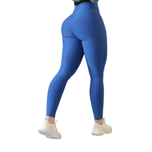 Leggings Deportivos para Mujer Fitness: Efecto Push Up, Cintura Alta, Textil Lycra Transpirable con Acabado Liso, Color Azul Rey | Adriana Olimpo