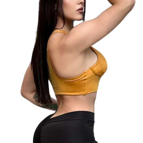 Top con copas | Alto Impacto, Liso –  Oro