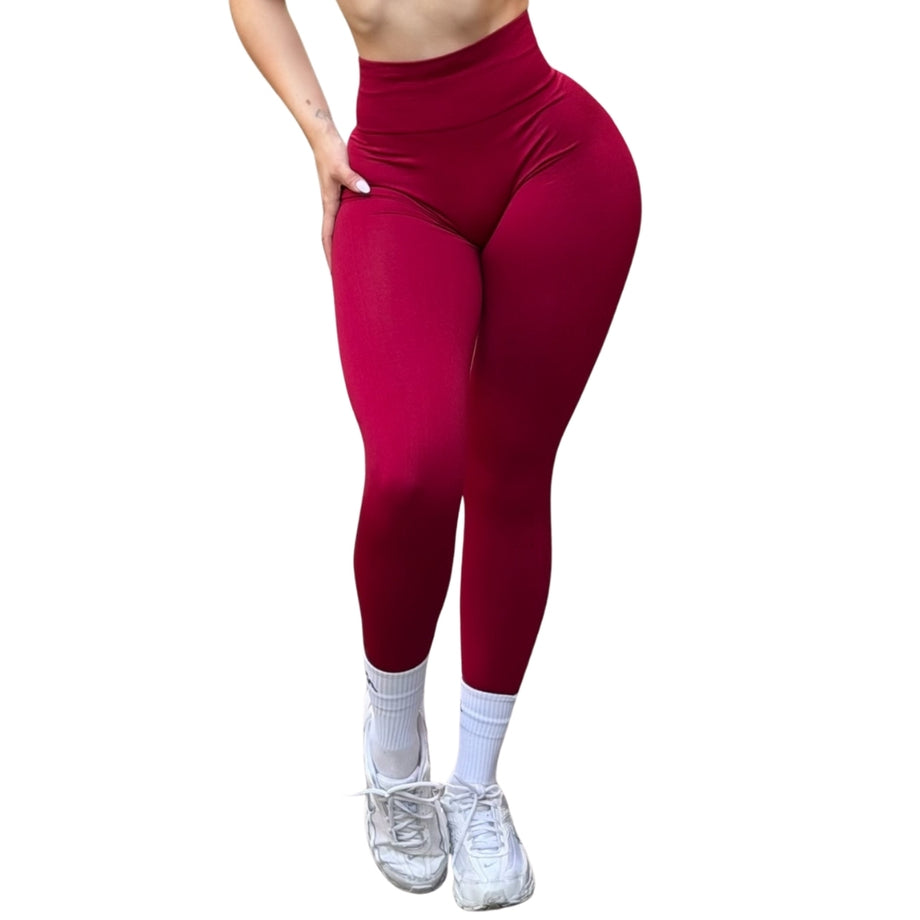 Leggings Burbuja + Push Up | Seamless Compresión - Rojo quemado