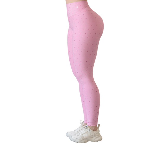 Leggings Deportivos para Mujer Fitness: Efecto Push Up, Cintura Alta, Textil Lycra Transpirable con Acabado Liso, Color Rosa Baby | Adriana Olimpo