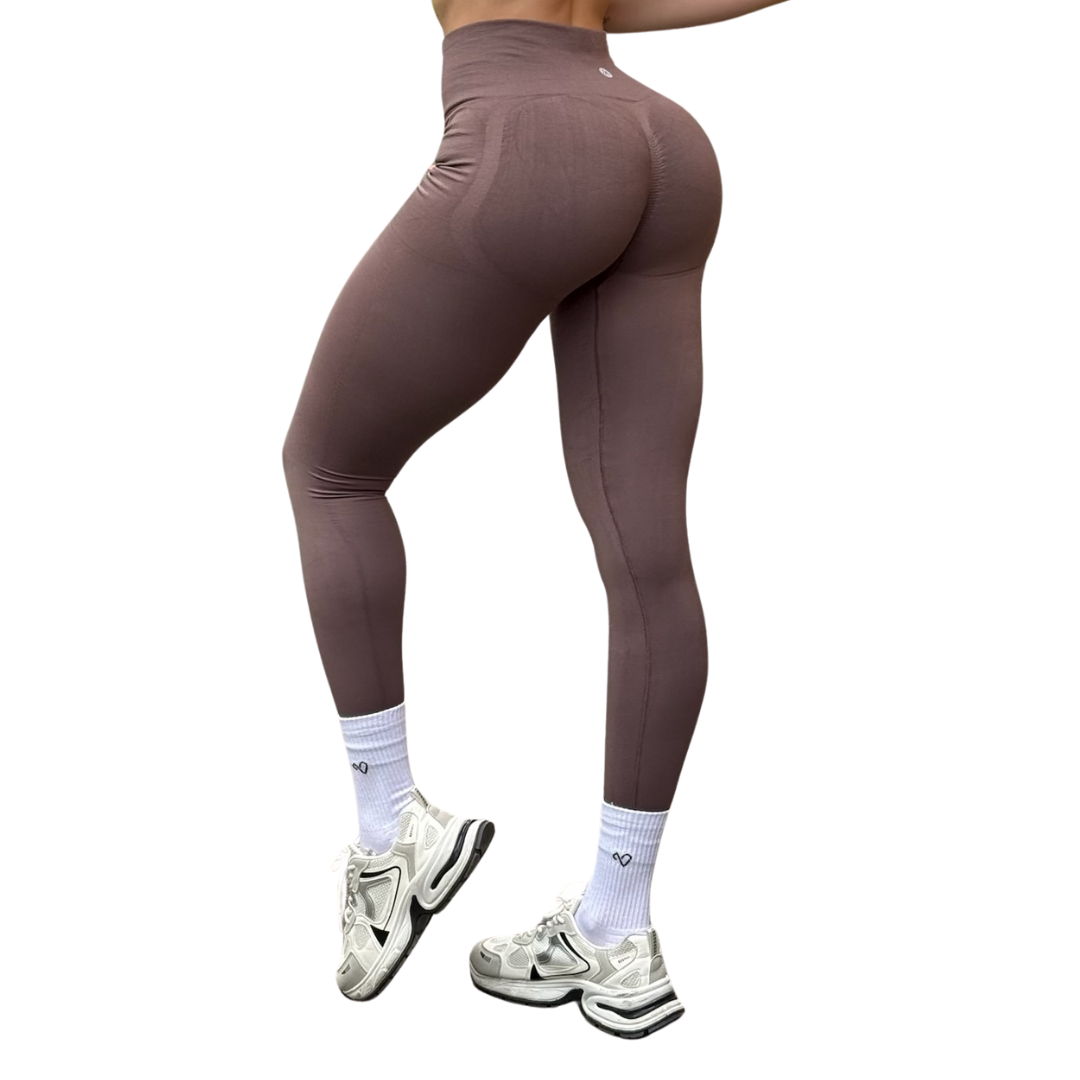 Leggings Burbuja + Push Up | Seamless Compresión - Almendra