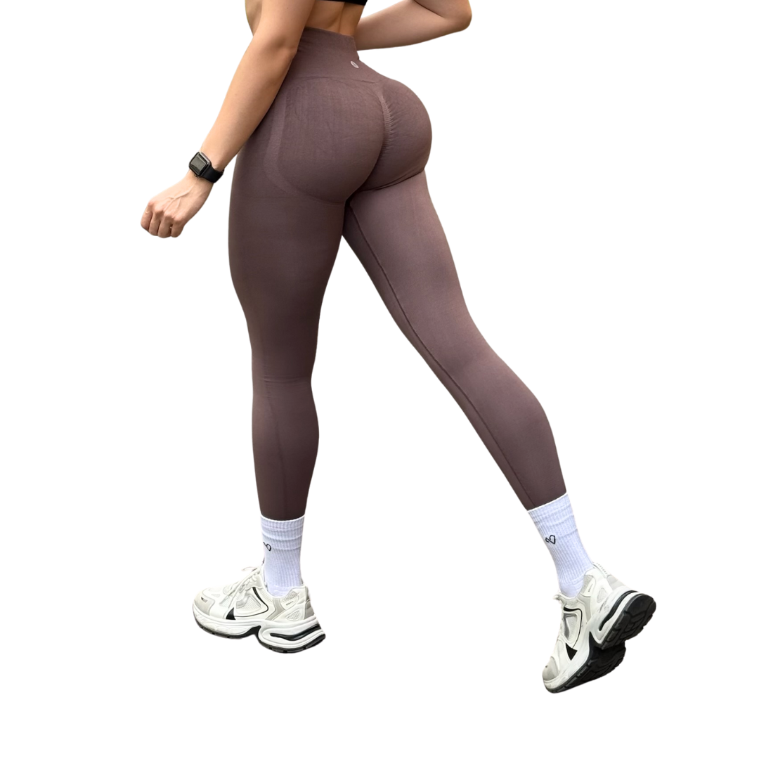 Leggings Burbuja + Push Up | Seamless Compresión - Almendra