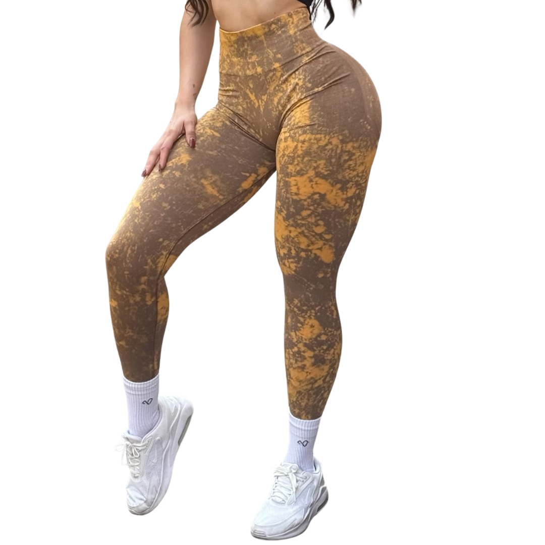Leggings Burbuja + Push Up | Seamless Compresión - Moka Deslavado