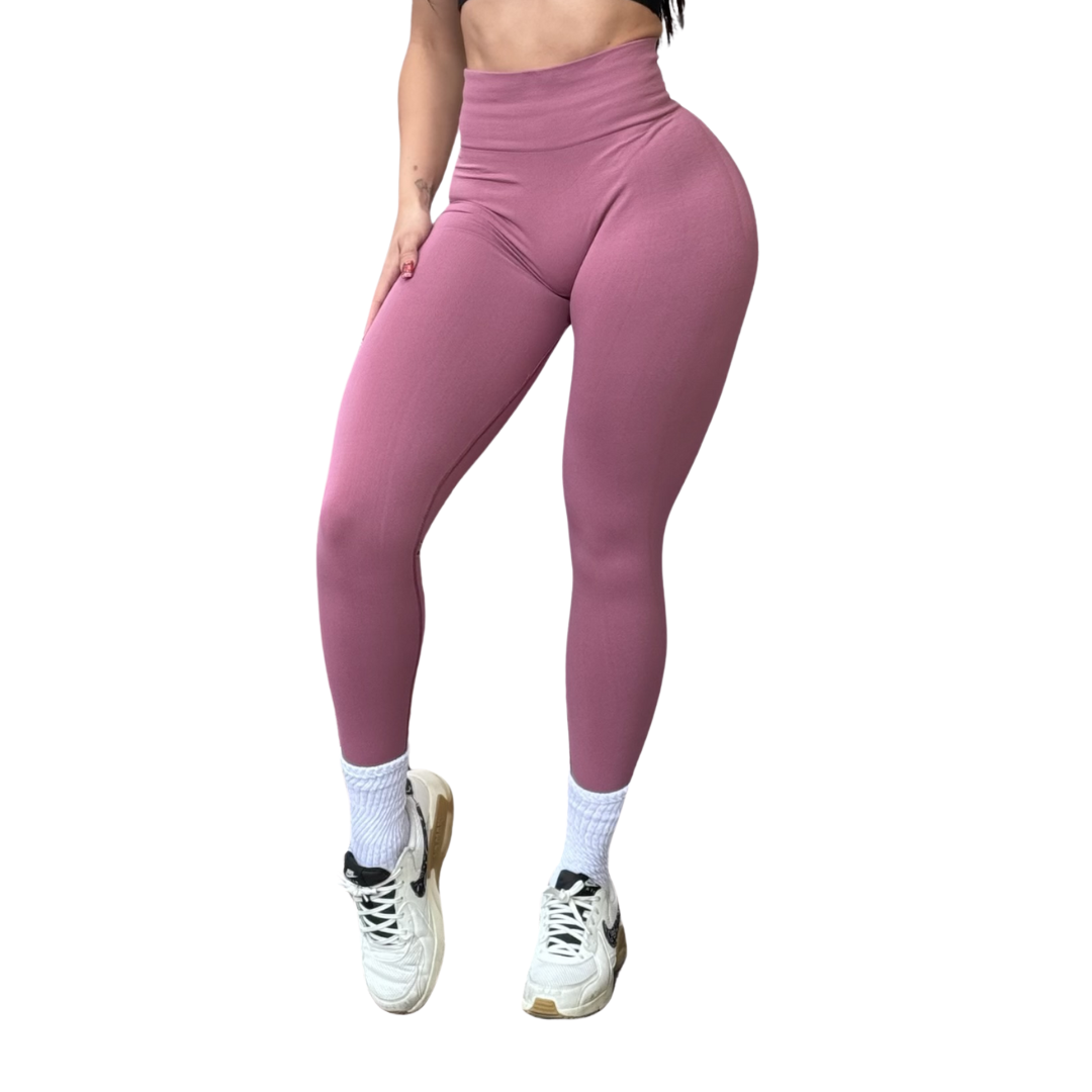 Leggings Burbuja + Push Up | Seamless Compresión - Rosa Malva