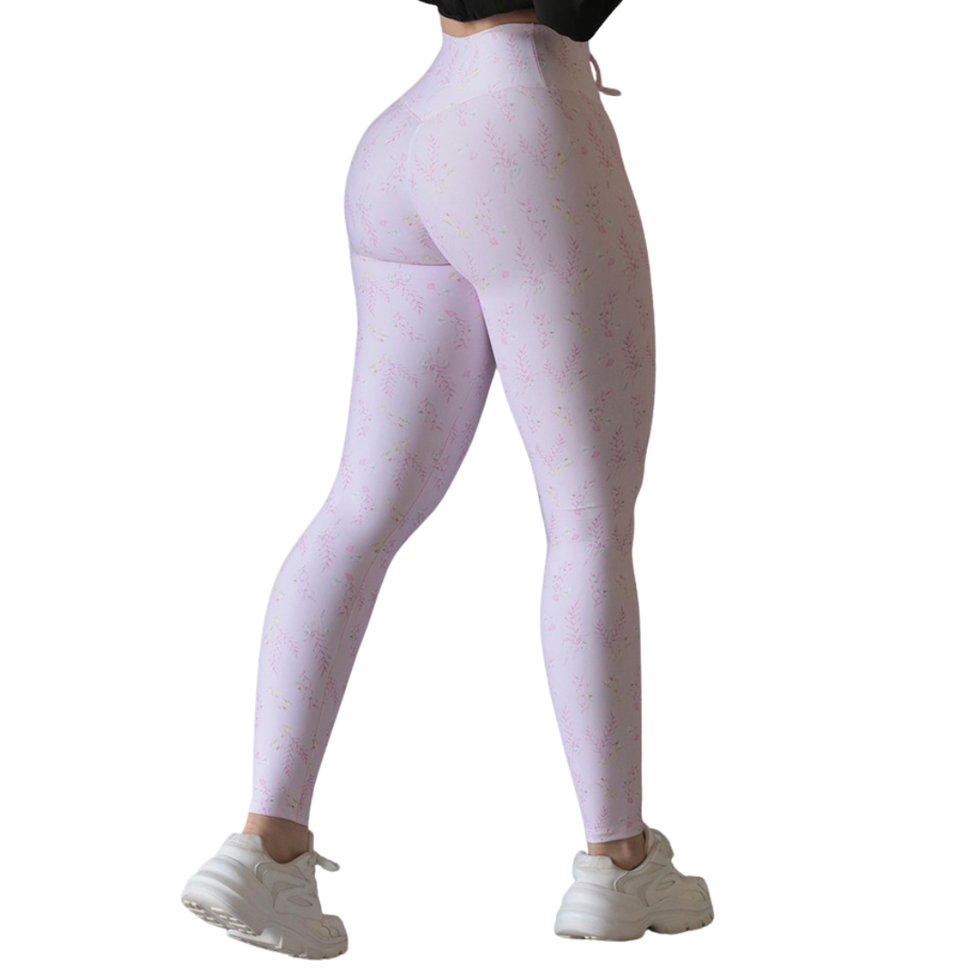 Leggings push up | Supplex Stretch, Liso – Flores Rosas