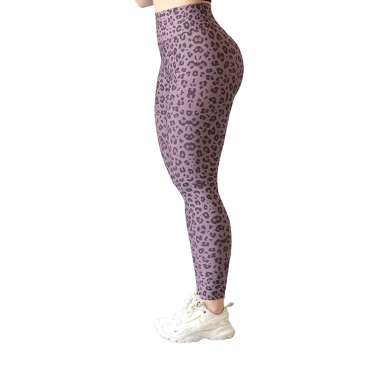 Leggings Deportivos para Mujer Fitness: Efecto Push Up, Cintura Alta, Textil Lycra Transpirable con Acabado Liso, Color Palo de Rosa Print | Adriana Olimpo